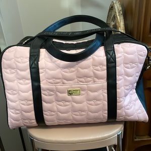 Betsey Johnson Luv Betsey weekender duffle bag pink & black